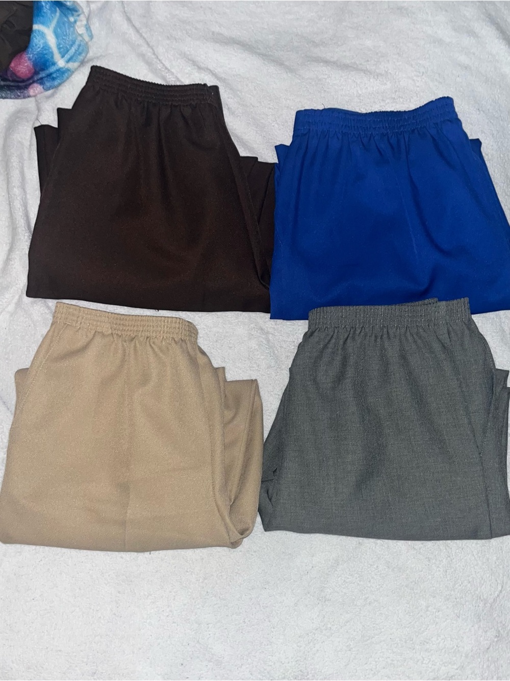 Alfred Dunner Women’s Size 10 Dress Pants Bundle – 4 Pair, Brown Blue Tan Gray